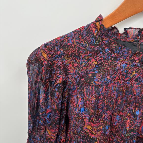 CLEOBELLA NWT Evereve Ines Bell Sleeve Ruffle Hem Blouse // M - Picture 6 of 15